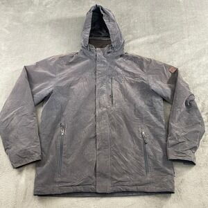 VTG Rugged Elements Mens Medium Hooded Winter Jacket Gray Polyester Nylonโ Blend